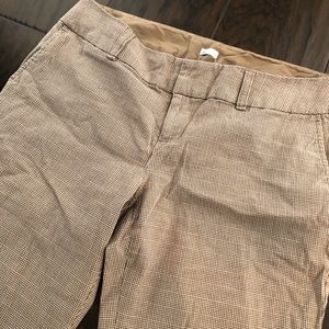 Gap Stretch Brown & Khaki Houndstooth Pants Sz 6
